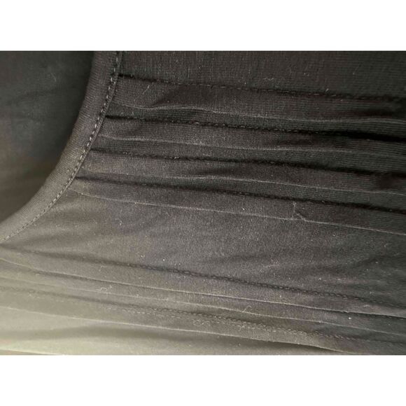 Avenue Top Womens Size 20 Black Short Sleeve Pleated Neck Front Tunic Shirt - Picture 4 of 5